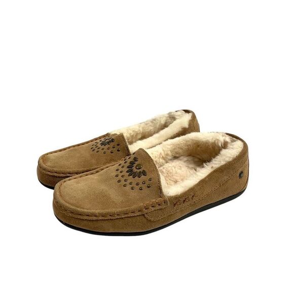 Abeo Vienna suede‎ sheepskin lining moccasins loafers Size 7N narrow - Picture 1 of 10